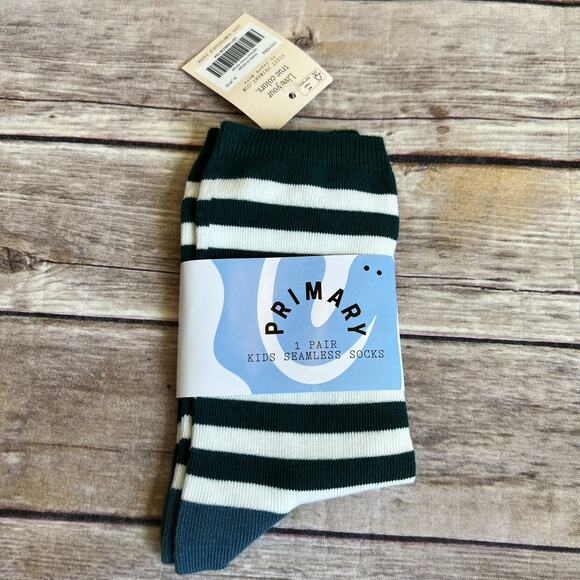 NEW Green/white striped Primary Socks - Picture 2 of 7